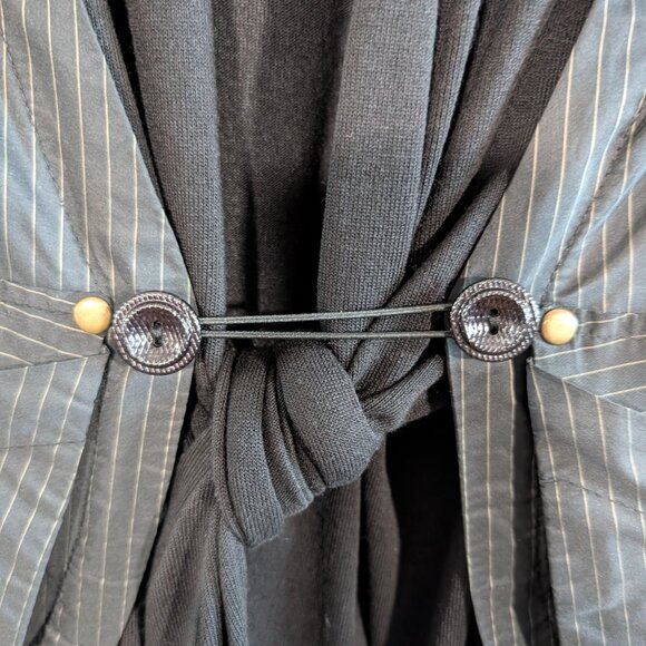 Jane & John Black Layered Knit Dress Coat Cardigan Avant-Garde Small - Picture 12 of 16